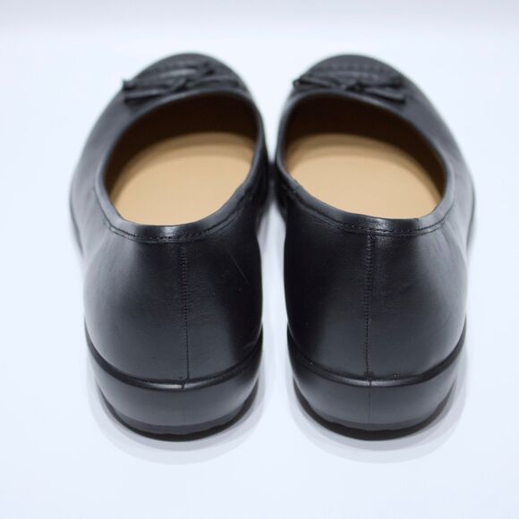 NWOB Hotter Made in UK Black Leather Comfort Ballet Flats ~ Women Size 11 (9 UK) - Picture 7 of 13